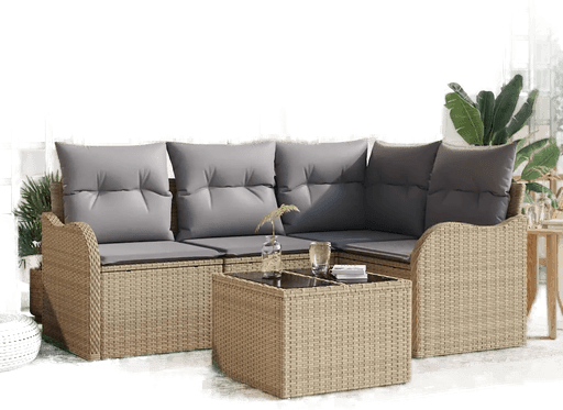 Vidaxl Hagesofa Set 5 pcs Svart
