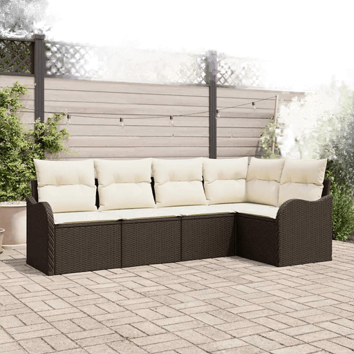 Vidaxl Hagesofa Set 5 pcs Brun