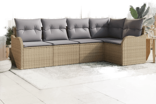 Vidaxl Hagesofa Set 5 pcs Beige