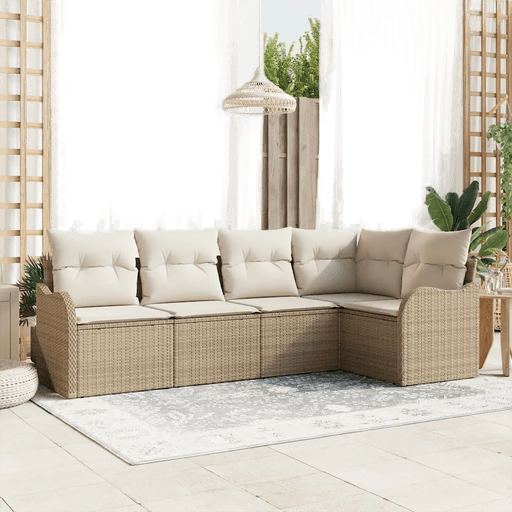 Vidaxl Hagesofa Set 5 pcs Beige