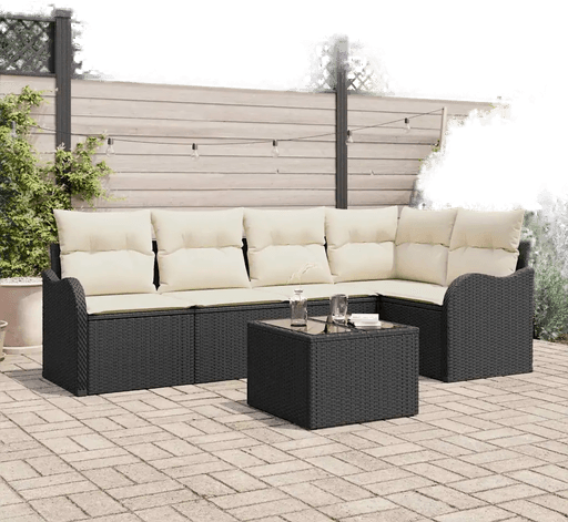 Vidaxl Hagesofa Set 6 pcs Svart