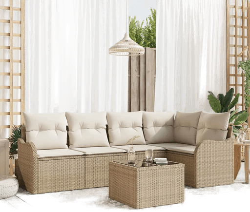 Vidaxl Hagesofa Set 6 pcs Beige