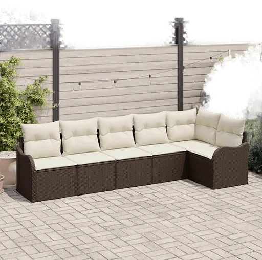 Vidaxl Hagesofa Set 6 pcs Brun
