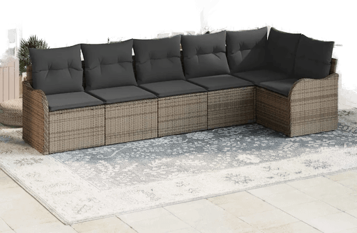 Vidaxl Hagesofa Set 6 pcs Grå