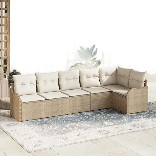 Vidaxl Hagesofa Set 6 pcs Beige