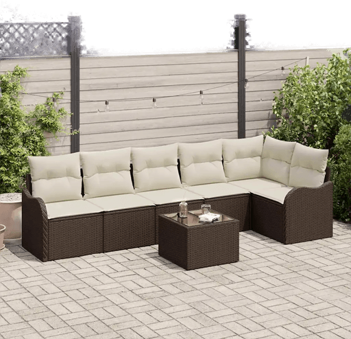 Vidaxl Hagesofa Set 7 pcs Grå