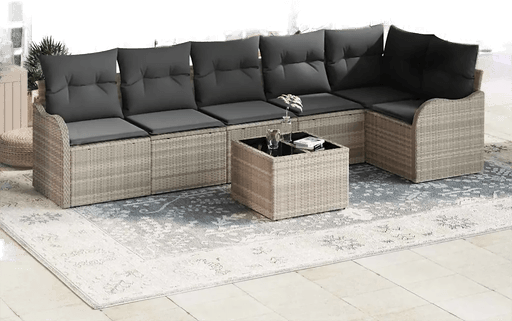 Vidaxl Hagesofa Set 7 pcs Grå