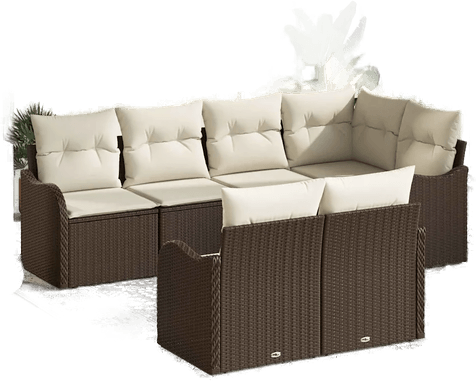 Vidaxl Hagesofa Set 7 pcs Brun