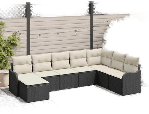 Vidaxl Hagesofa Set 8 pcs Svart og hvit