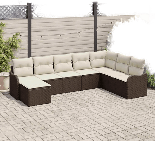 Vidaxl Hagesofa Set 8 pcs Brun og hvit
