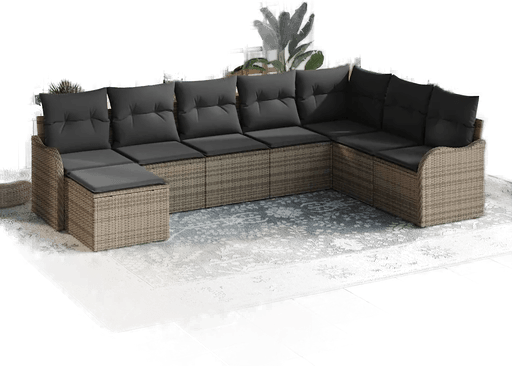 Vidaxl Hagesofa Set 8 pcs Grå