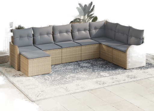 Vidaxl Hagesofa Set 8 pcs beige og lysegrå
