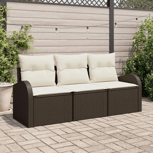 Vidaxl Hagesofa Set 3 pcs Brun og hvit
