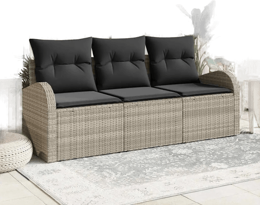 Vidaxl Hagesofa Set 3 pcs Lysegrå