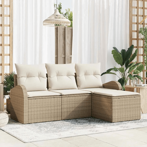 Vidaxl Sofa sett 4 pcs Beige og Hvit