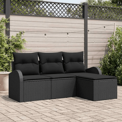 Vidaxl Sofa sett 4 pcs Svart