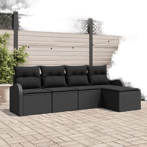 Vidaxl Sofa sett 5 pcs Svart