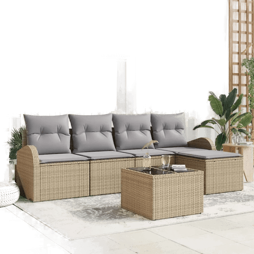 Vidaxl Sofa sett 6 pcs Beige og lys grå