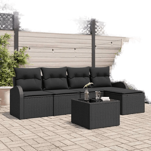 Vidaxl Sofa sett 6 pcs Svart
