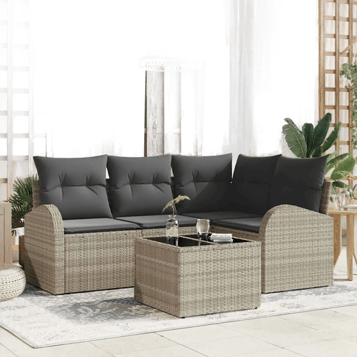 Vidaxl Hagesofa Set 5 pcs Lysegrå