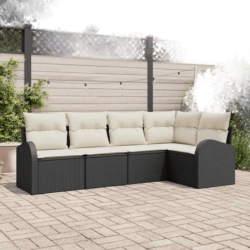 Vidaxl Hagesofa Set 5 pcs Svart og Hvit