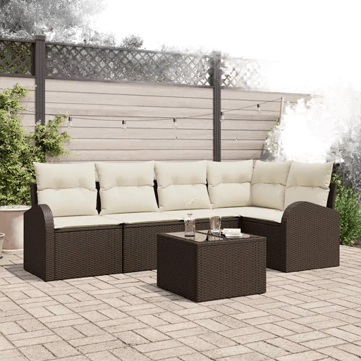 Vidaxl Hagesofa Set 6 pcs Brun og hvit