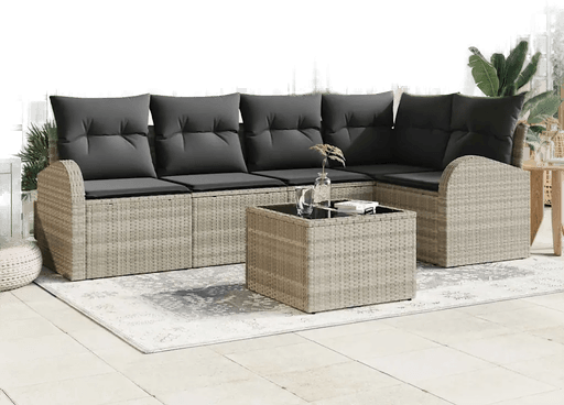 Vidaxl Hagesofa Set 6 pcs Lysegrå