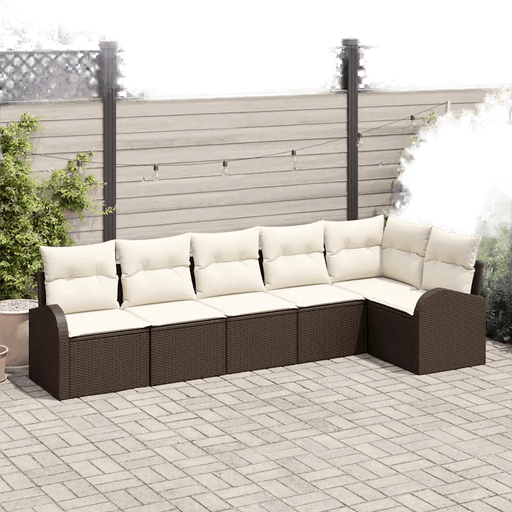 Vidaxl Hagesofa Set 6 pcs Brun og hvit
