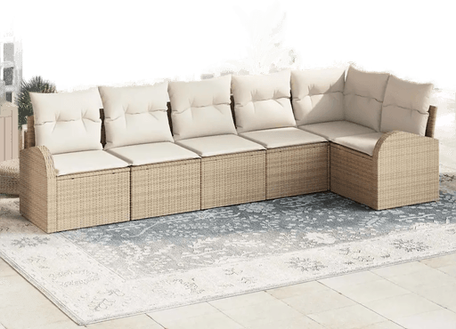 Vidaxl Hagesofa Set 6 pcs Beige og Hvit