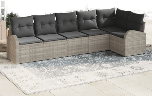 Vidaxl Hagesofa Set 6 pcs Lysegrå