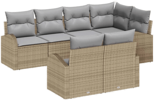 Vidaxl Hagesofa Set 7 pcs Beige og lys grå