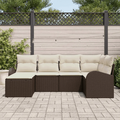 Vidaxl Sofa sett 6 pcs Brun og hvit