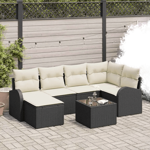 Vidaxl Sofa sett 7 pcs Svart og Hvit
