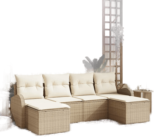 Vidaxl Sofa sett 6 pcs Beige og Hvit