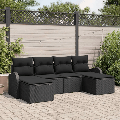 Vidaxl Sofa sett 6 pcs Svart