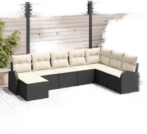 Vidaxl Sofa sett 8 pcs Svart og Hvit