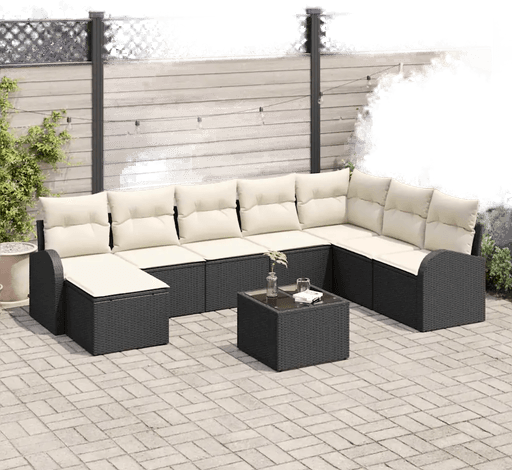 Vidaxl Sofa sett 9 pcs Svart og Hvit