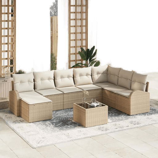 Vidaxl Sofa sett 9 pcs Beige og Hvit