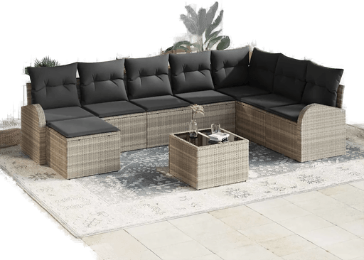 Vidaxl Sofa sett 9 pcs Lysegrå