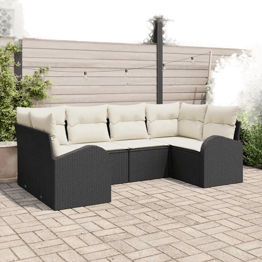 Vidaxl Hagesofa Set 6 pcs Svart og Hvit