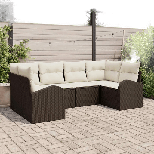 Vidaxl Hagesofa Set 6 pcs Brun og hvit