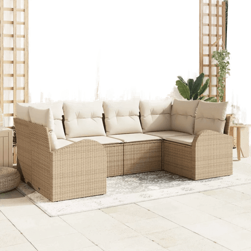 Vidaxl Hagesofa Set 6 pcs Beige Hvit