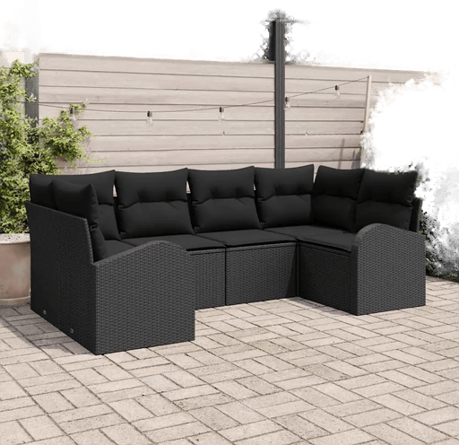 Vidaxl Hagesofa Set 6 pcs Svart