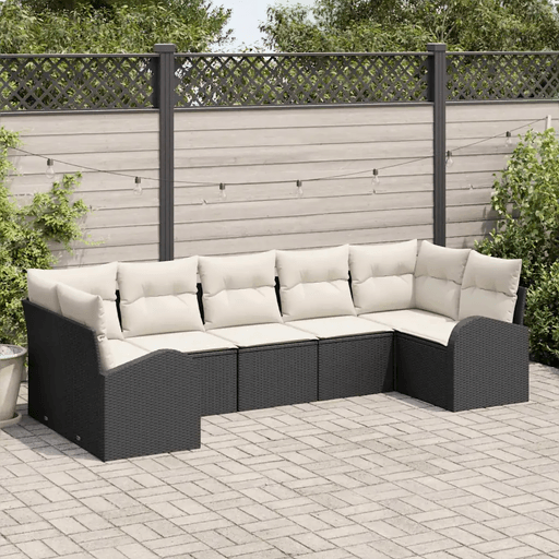 Vidaxl Hagesofa Set 7 pcs Svart og Hvit