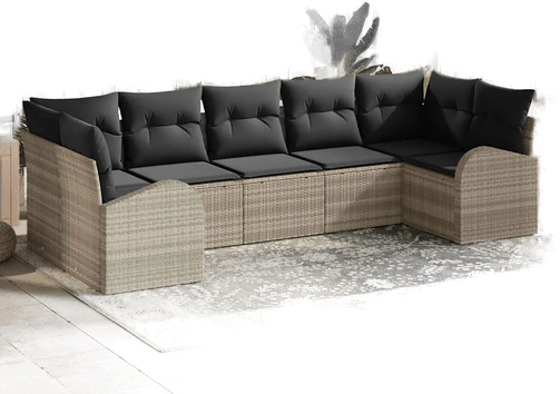 Vidaxl Hagesofa Set 7 pcs Lysegrå