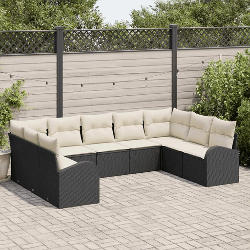 Vidaxl Hagesofa Set 9 pcs Svart og Hvit