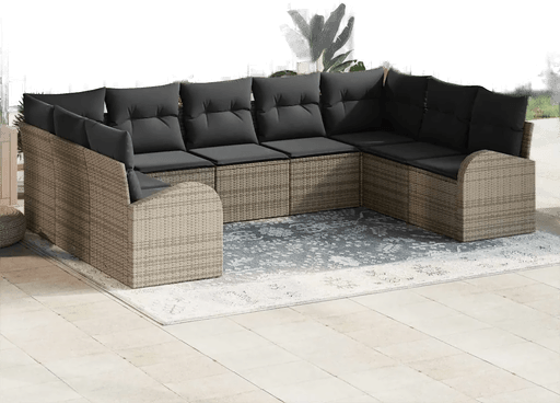 Vidaxl Hagesofa Set 9 pcs Grå