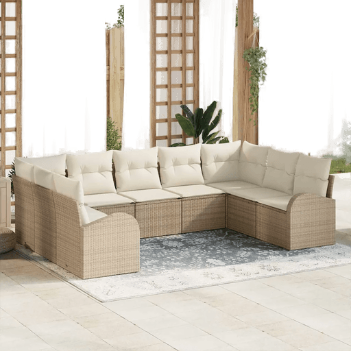 Vidaxl Hagesofa Set 9 pcs Beige og Hvit