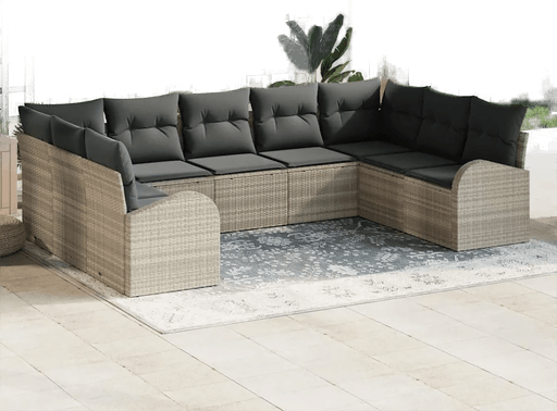 Vidaxl Hagesofa Set 9 pcs Lysegrå