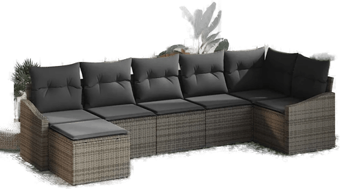 Vidaxl Hagesofa Set 7 pcs Grå